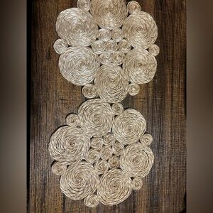 Set of 2 Woven Spiral placemats. Approximately 8”x8”
